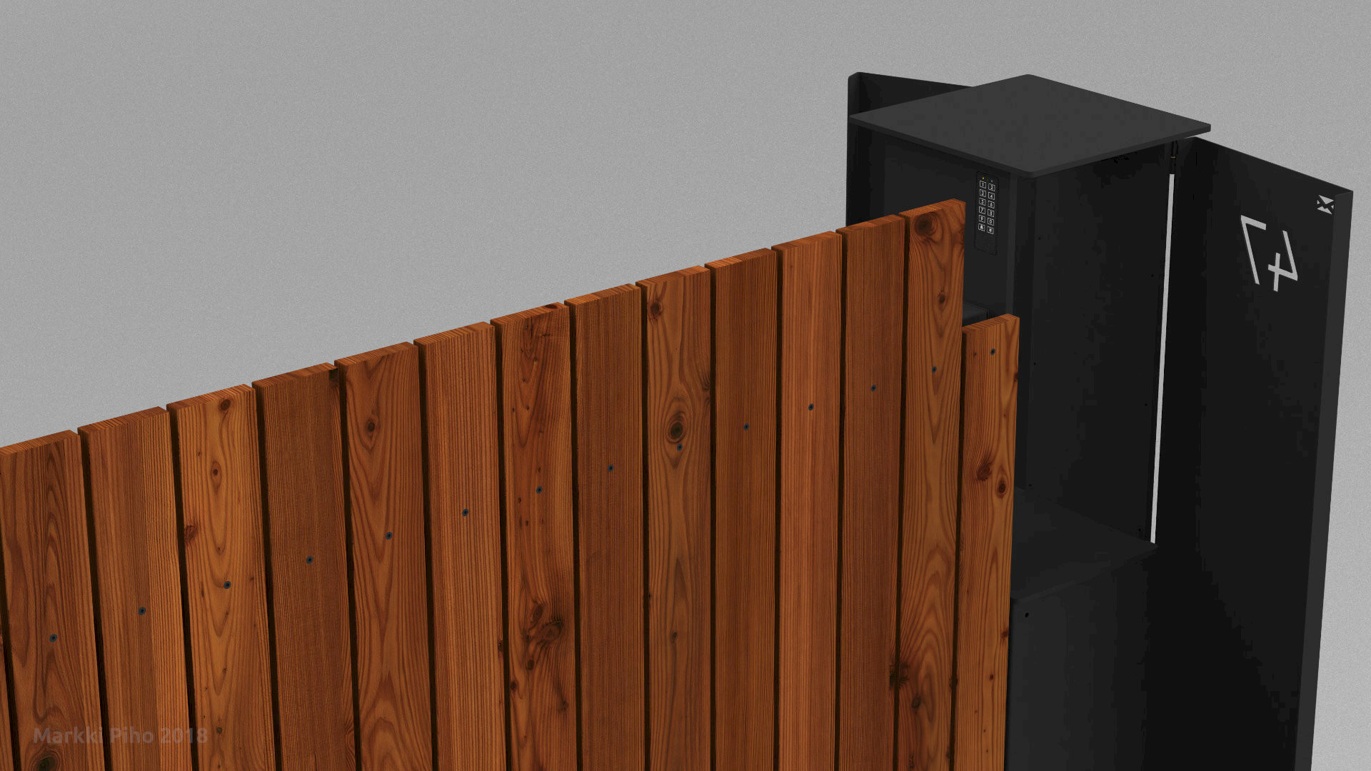 Sliding Gate with Built-in Mailbox